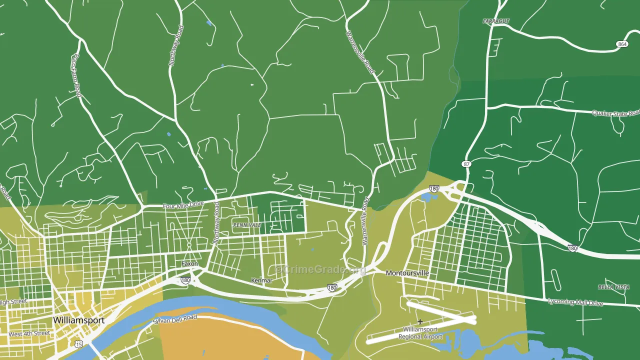 Kenmar, PA Map of Vehicle Theft Rates