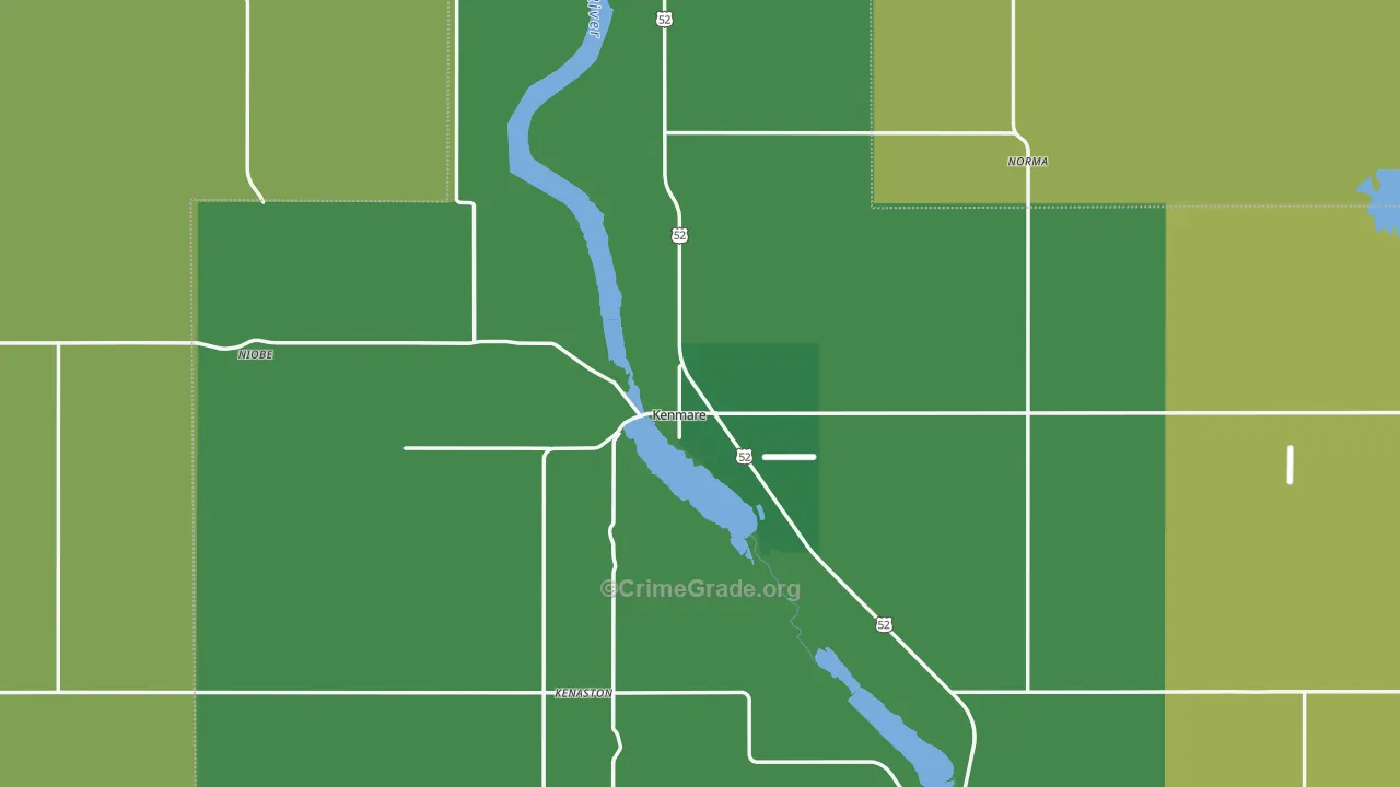 Kenmare, ND Map of Vehicle Theft Rates