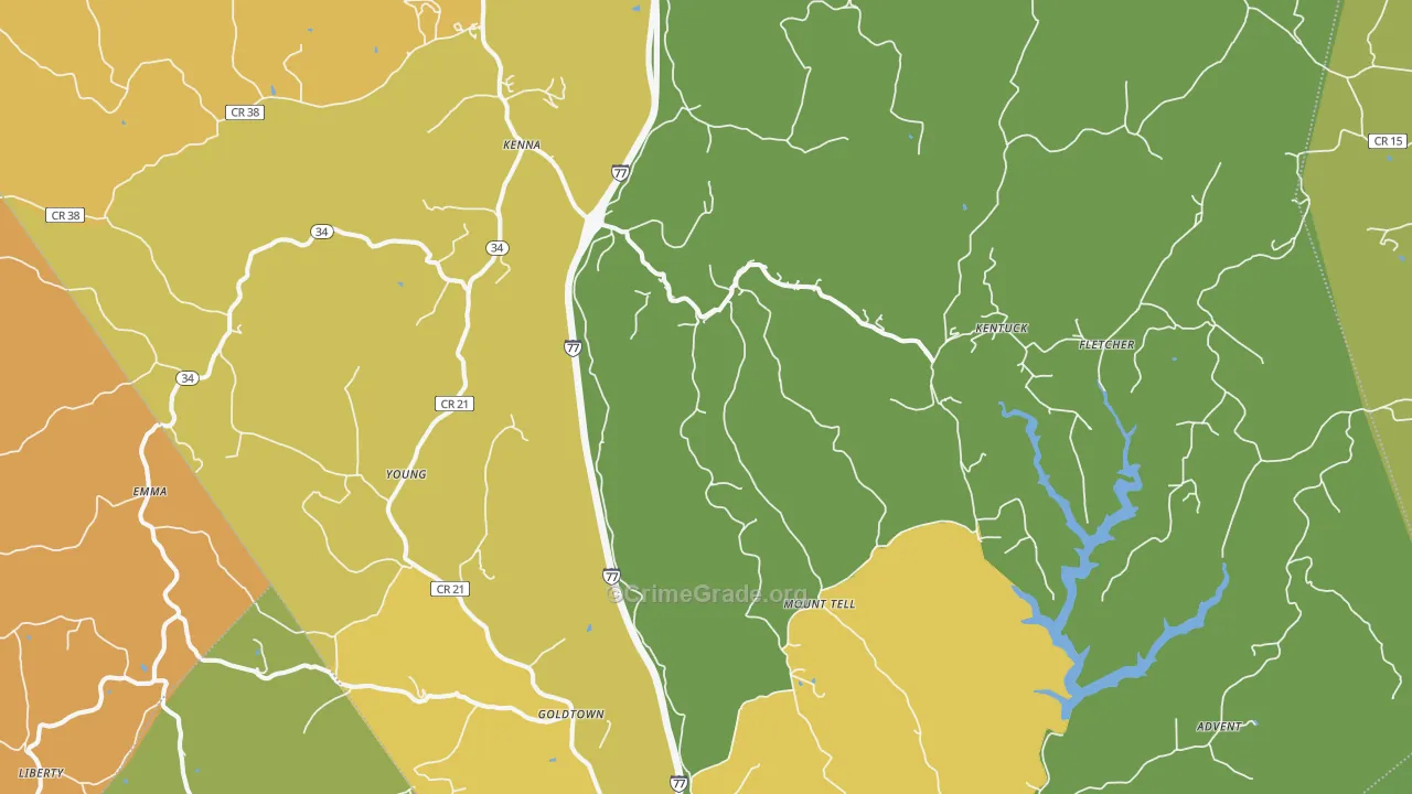 Kenna, WV Map of Vehicle Theft Rates