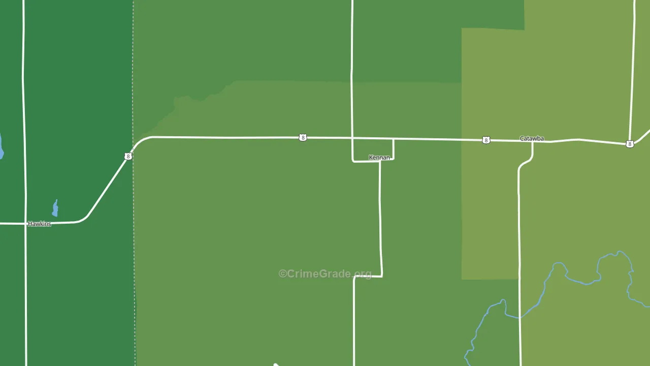 Kennan, WI Map of Vehicle Theft Rates