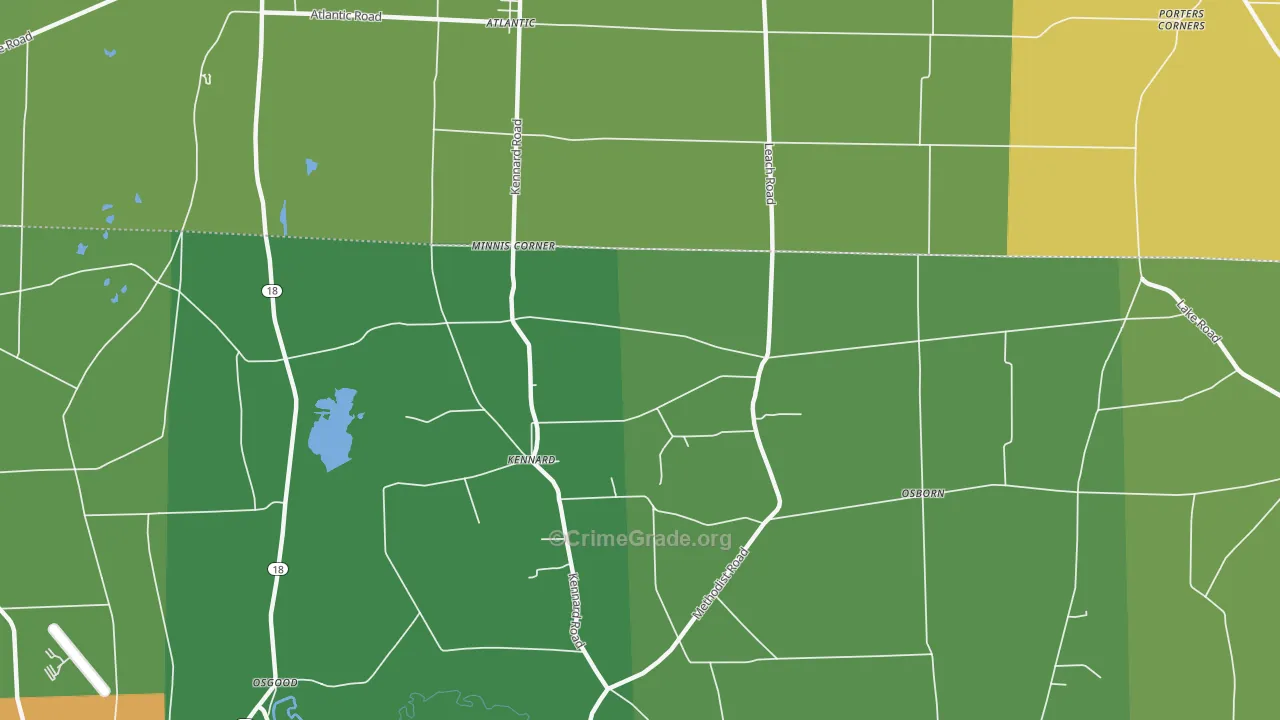 Kennard, PA Map of Vehicle Theft Rates