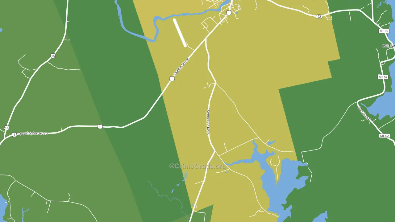 Kennebec, ME Map of Vehicle Theft Rates