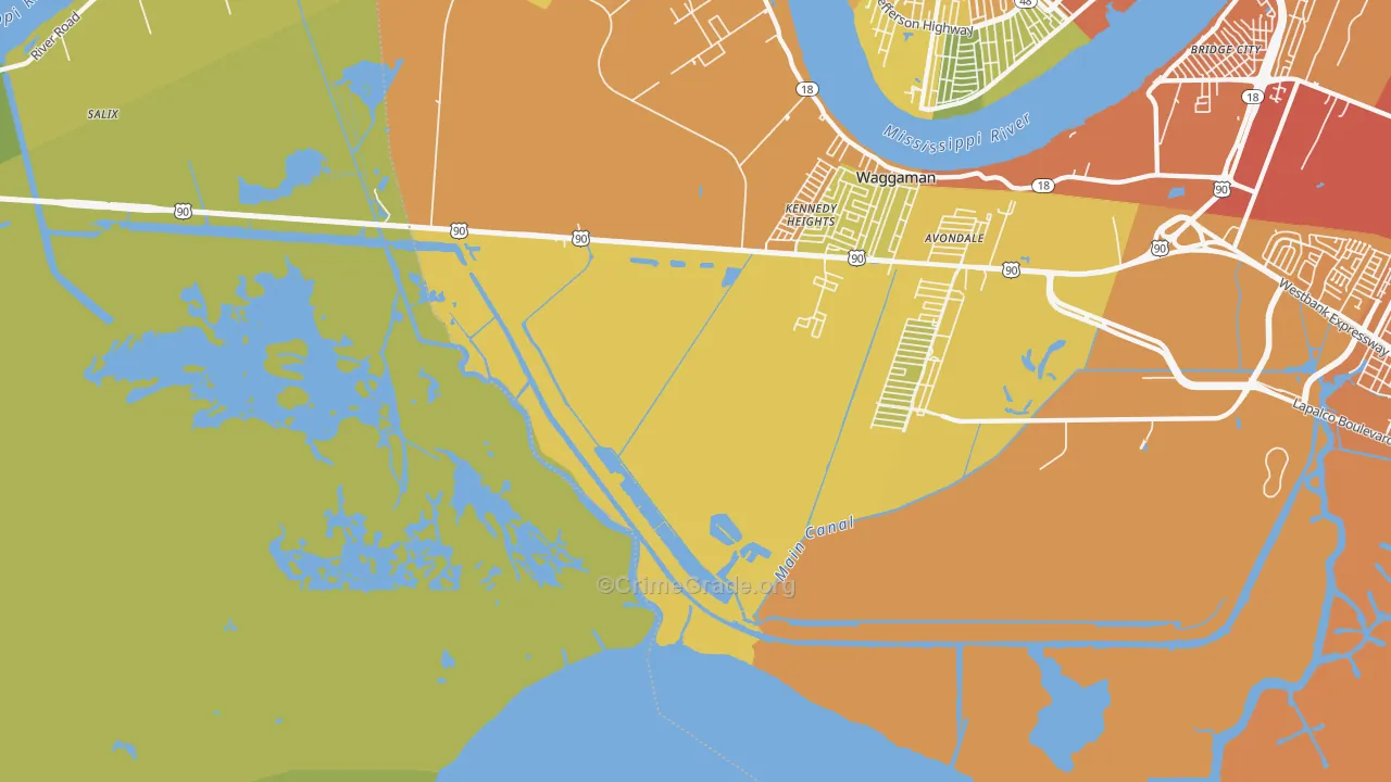 Kennedy Heights, LA Map of Vehicle Theft Rates