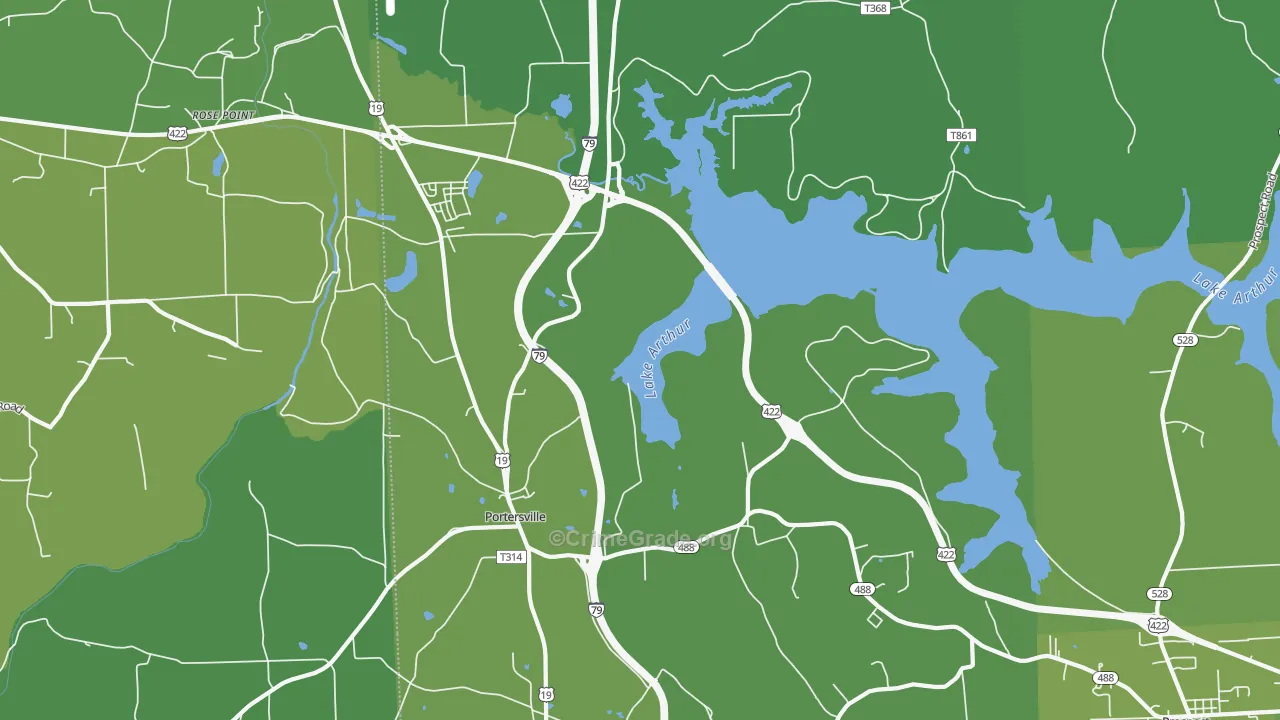 Kennedy Mill, PA Map of Vehicle Theft Rates