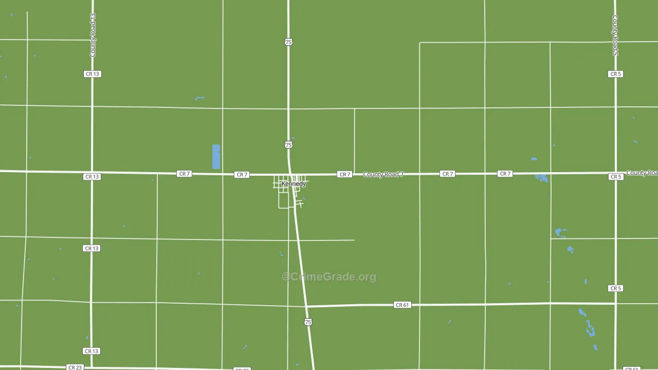 Kennedy, MN Map of Vehicle Theft Rates