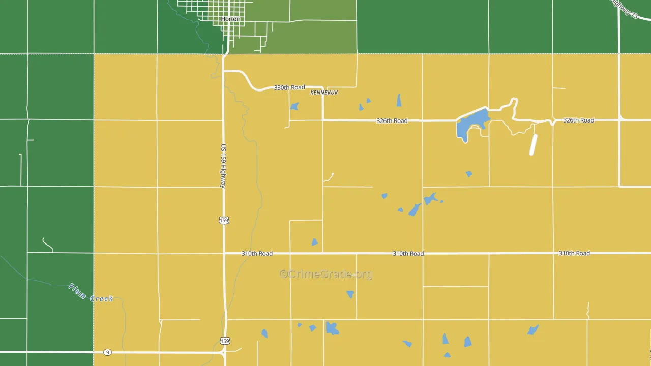 Kennekuk, KS Map of Vehicle Theft Rates