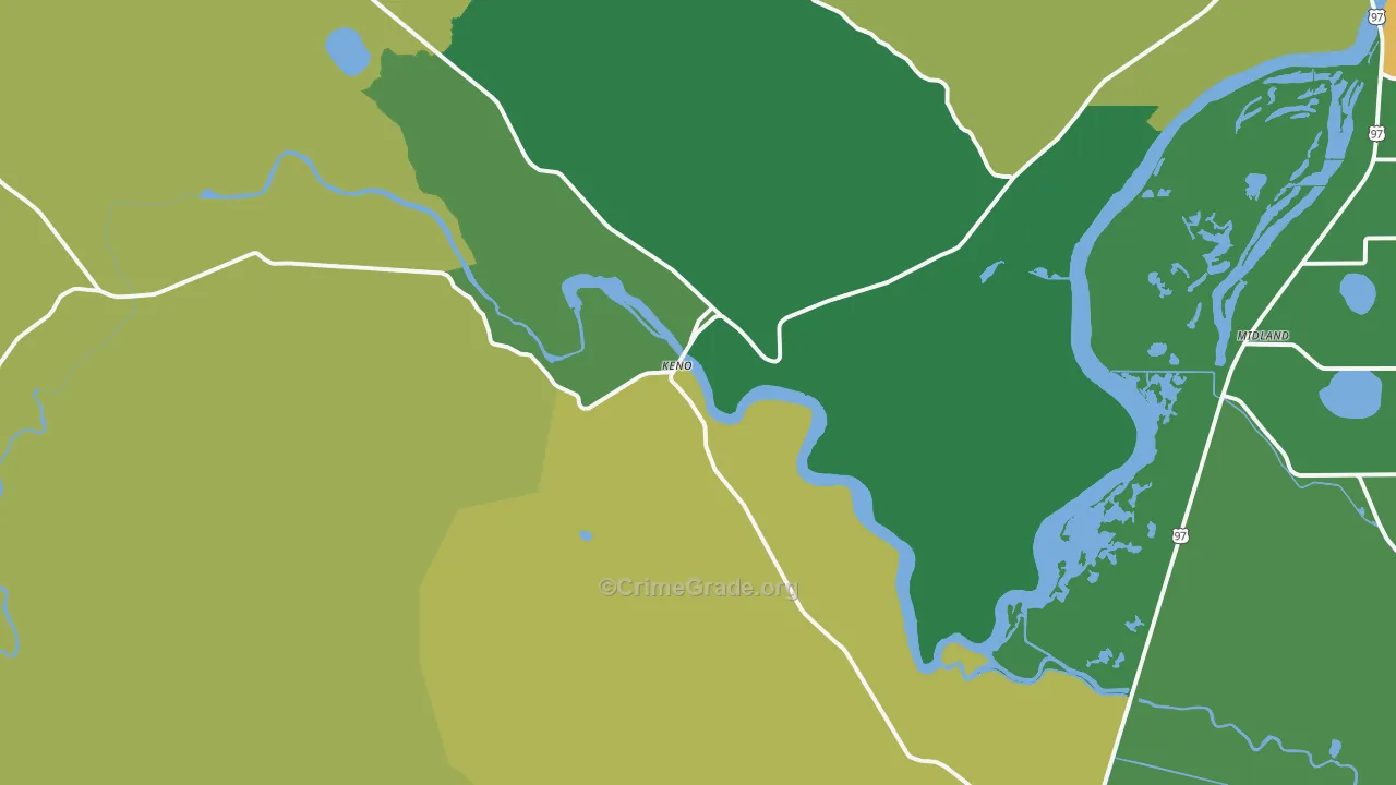 Keno, OR Map of Vehicle Theft Rates