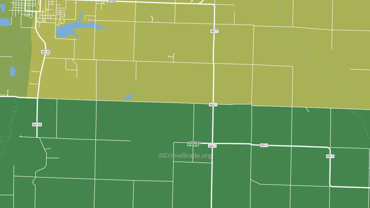 Kenoma, MO Map of Vehicle Theft Rates