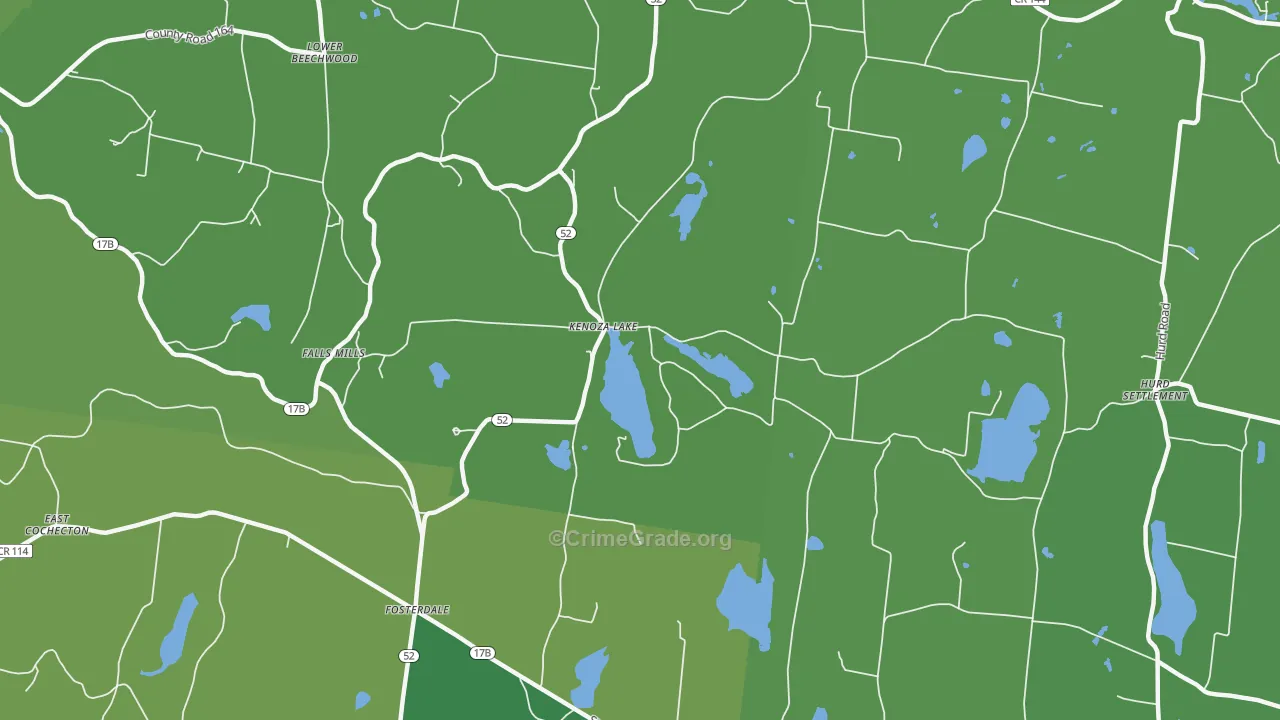 Kenoza Lake, NY Map of Vehicle Theft Rates