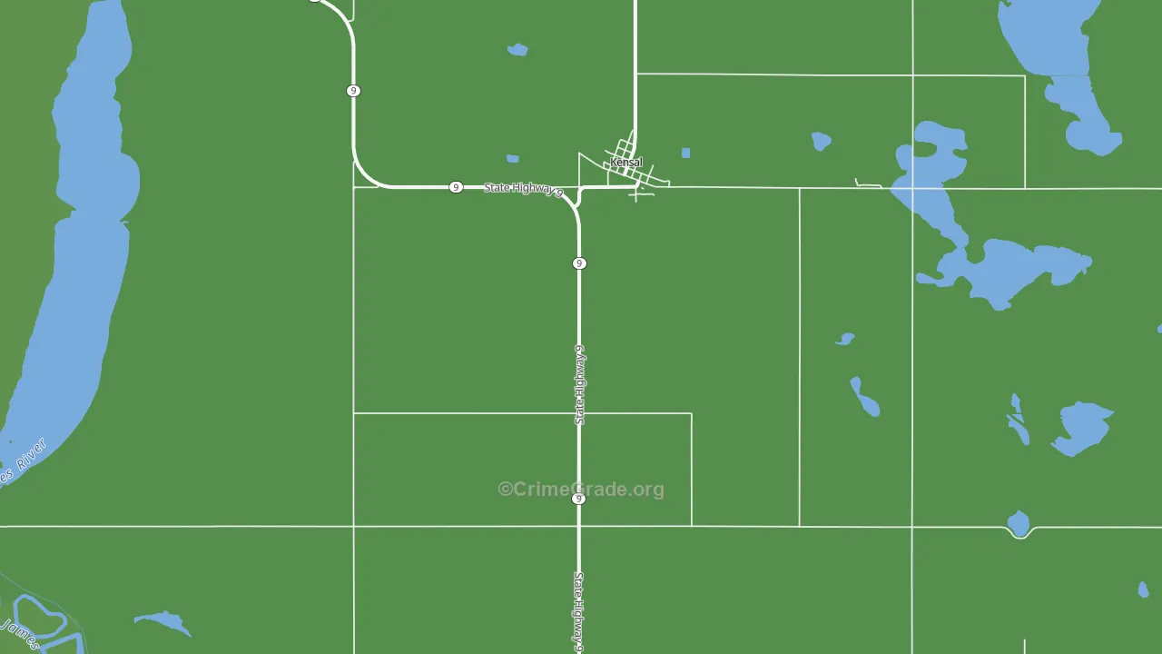 Kensal, ND Map of Vehicle Theft Rates