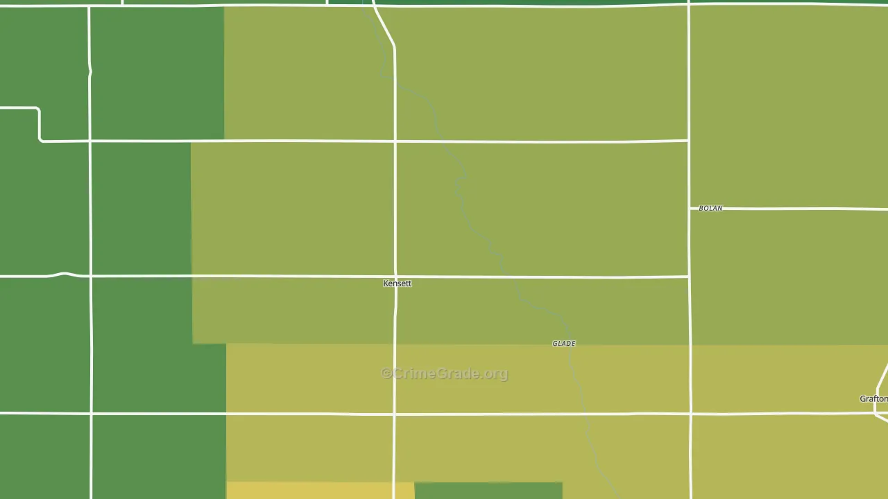 Kensett, IA Map of Vehicle Theft Rates