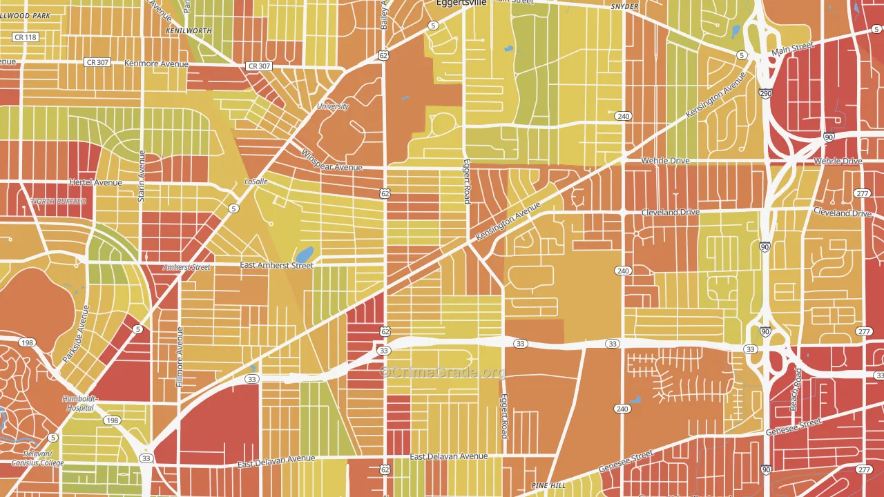 Kensington, Buffalo, NY Map of Vehicle Theft Rates