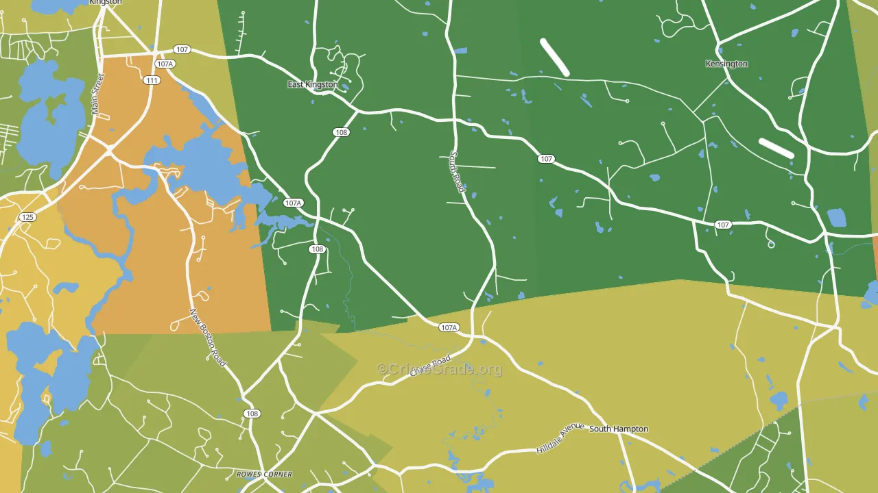Kensington, NH Map of Vehicle Theft Rates
