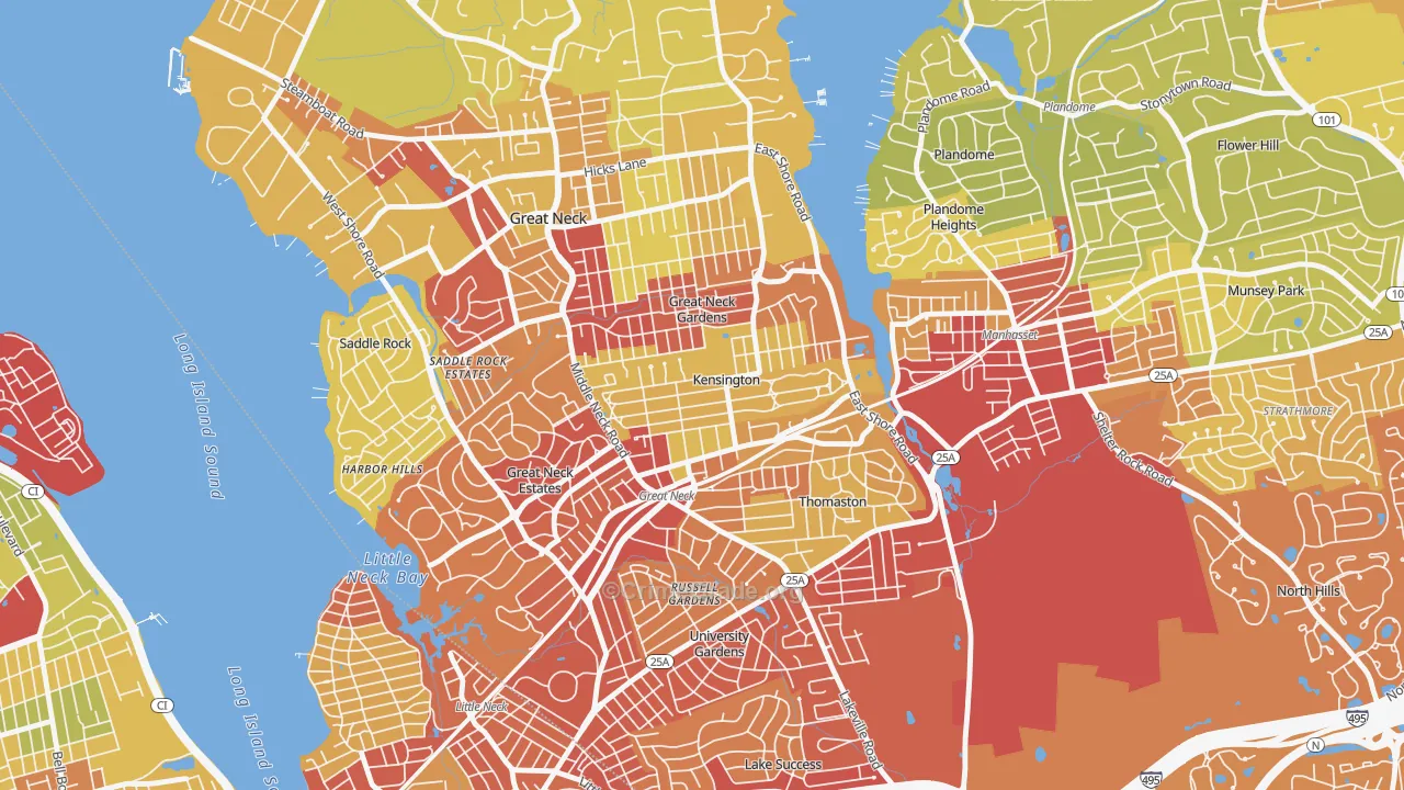 Kensington, NY Map of Vehicle Theft Rates