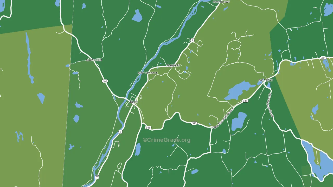 Kent, CT Map of Vehicle Theft Rates