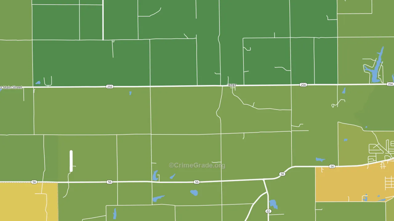 Kent, IN Map of Vehicle Theft Rates