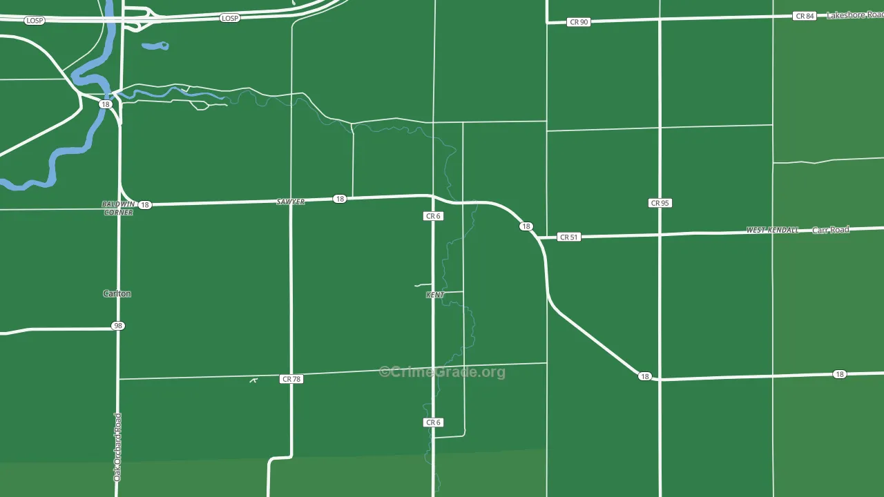 Kent, NY Map of Vehicle Theft Rates