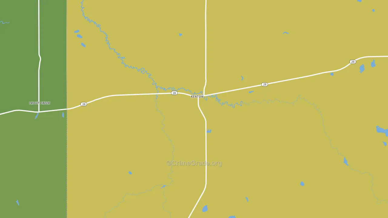 Kenton, MI Map of Vehicle Theft Rates