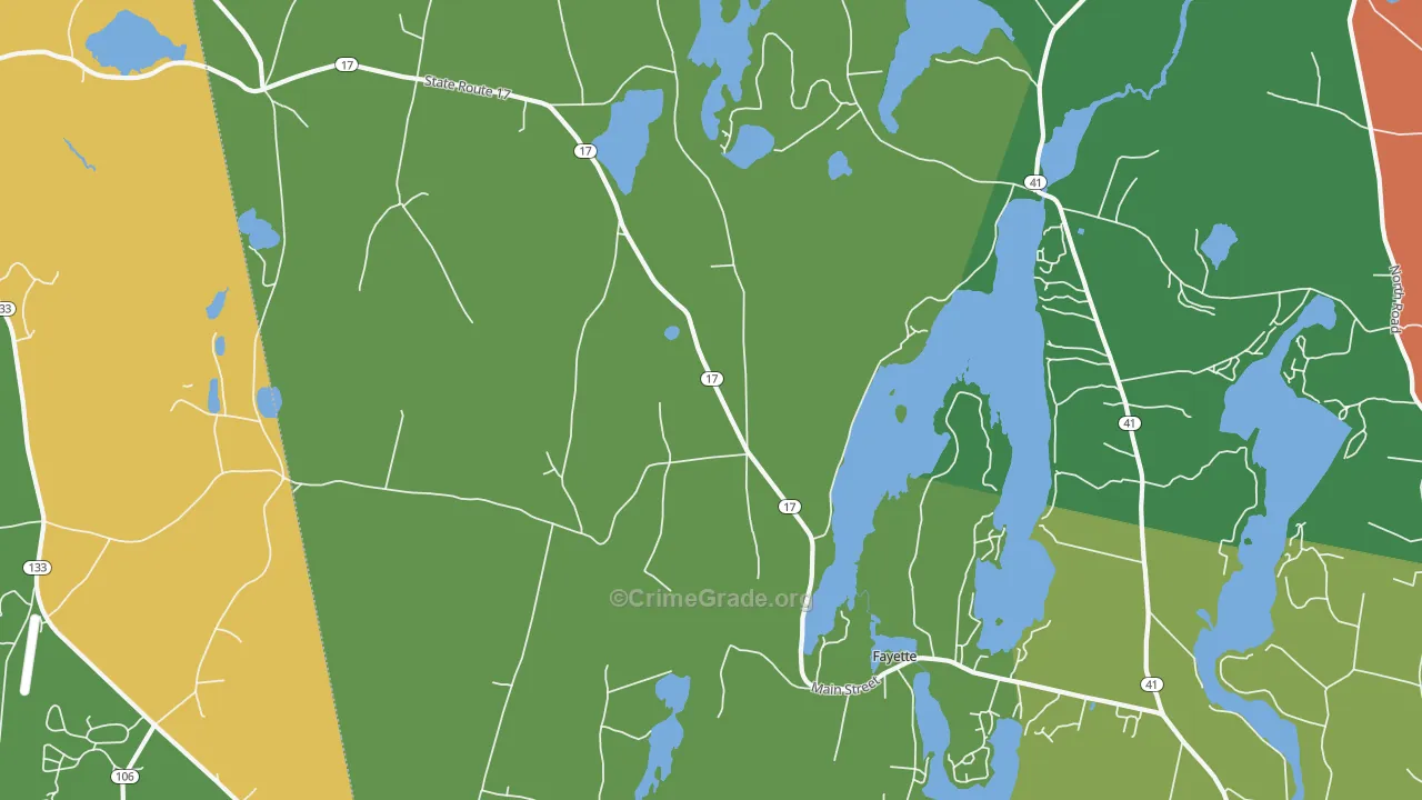 Kents Hill, ME Map of Vehicle Theft Rates