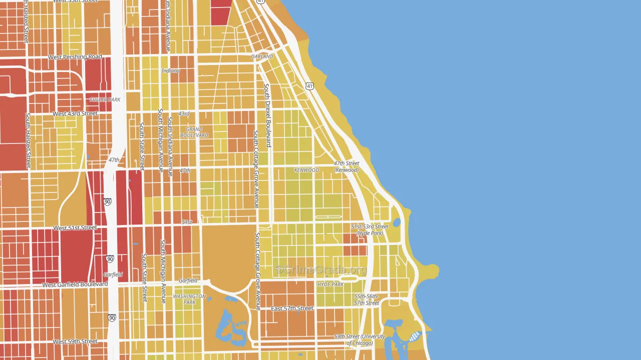 Kenwood, Chicago, IL Map of Vehicle Theft Rates