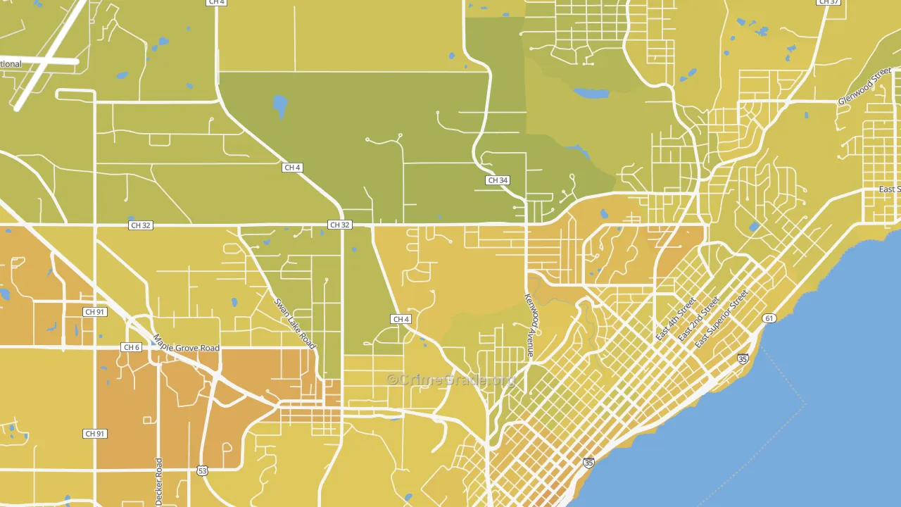 Kenwood-Duluth, Duluth, MN Map of Vehicle Theft Rates