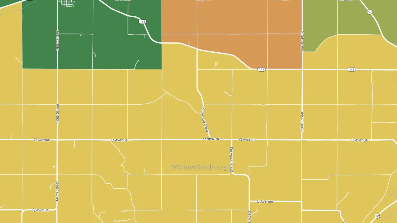 Kenwood, IA Map of Vehicle Theft Rates