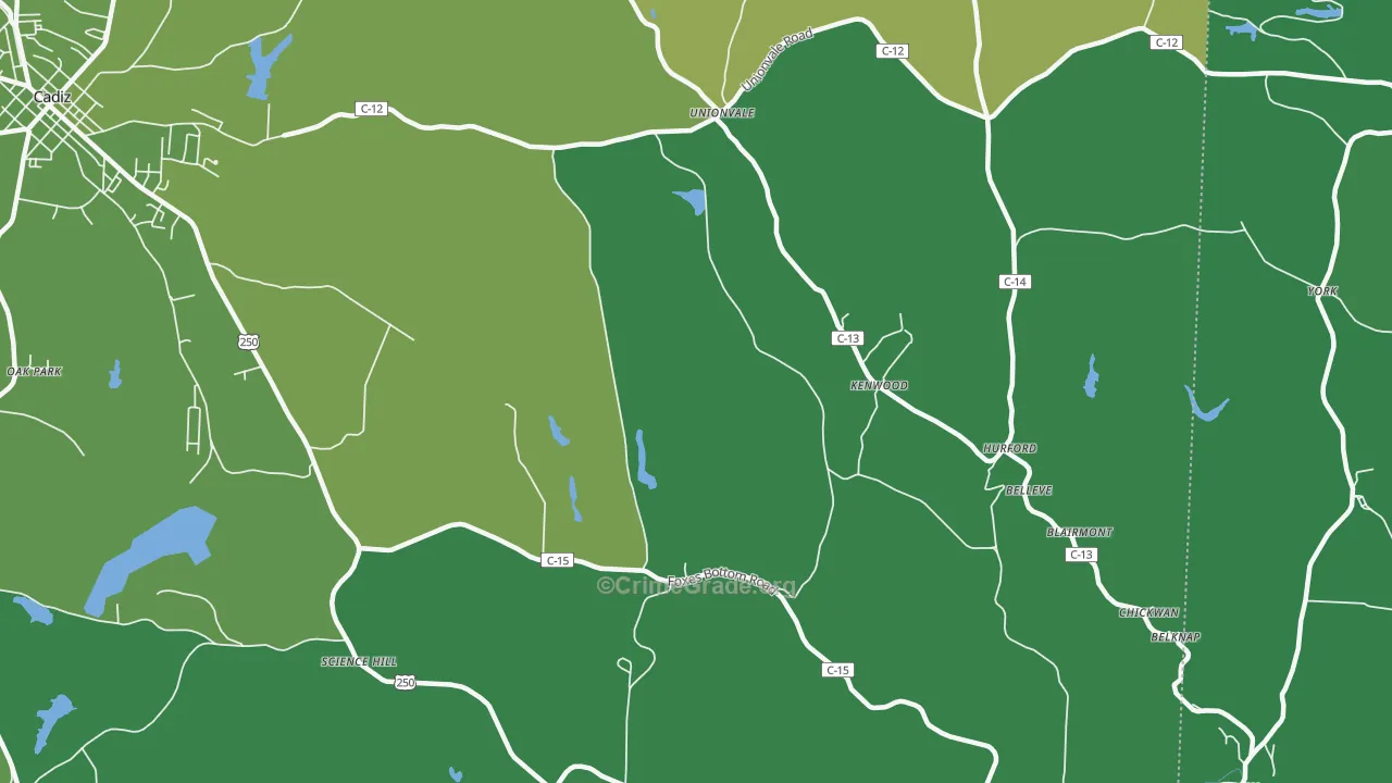 Kenwood, OH Map of Vehicle Theft Rates