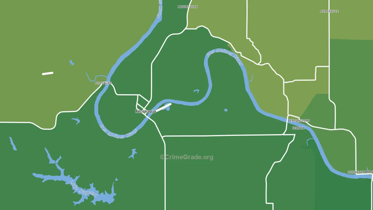 Keosauqua, IA Map of Vehicle Theft Rates