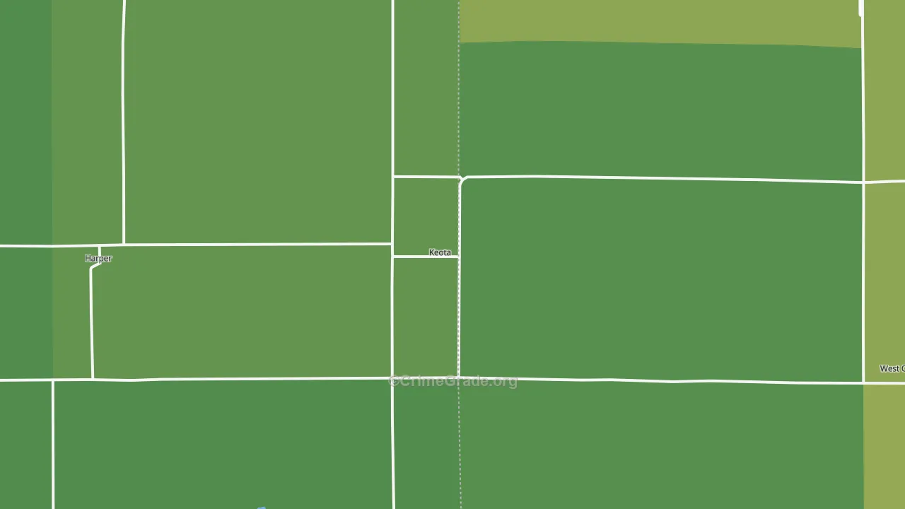 Keota, IA Map of Vehicle Theft Rates