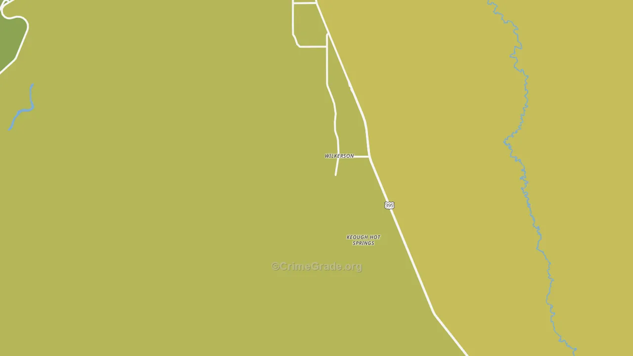 Keough Hot Springs, CA Map of Vehicle Theft Rates