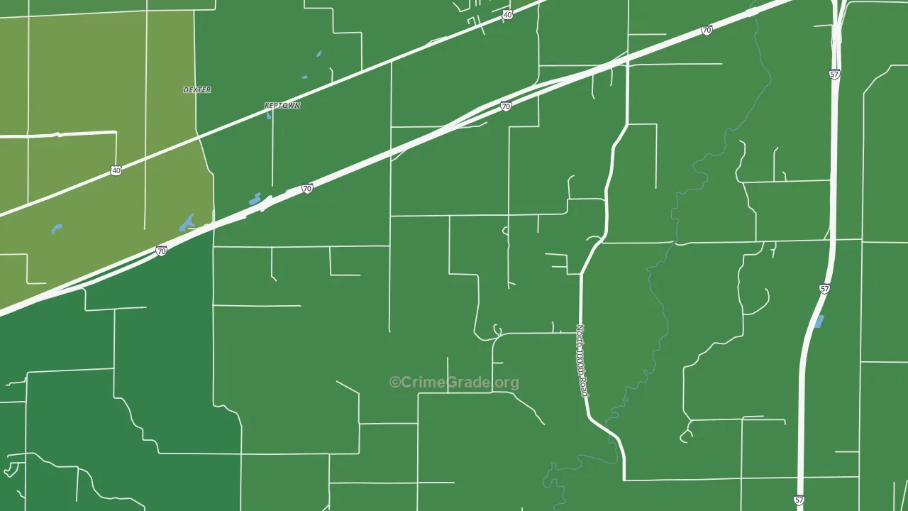 Keptown, IL Map of Vehicle Theft Rates