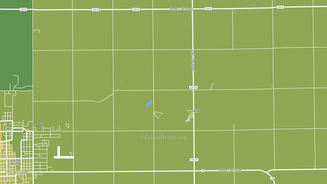 Kernan, IL Map of Vehicle Theft Rates