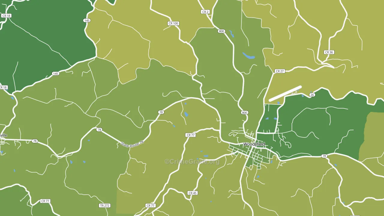 Kerr, OH Map of Vehicle Theft Rates