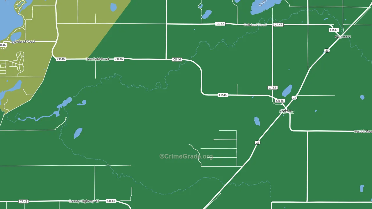 Kerrick, MN Map of Vehicle Theft Rates