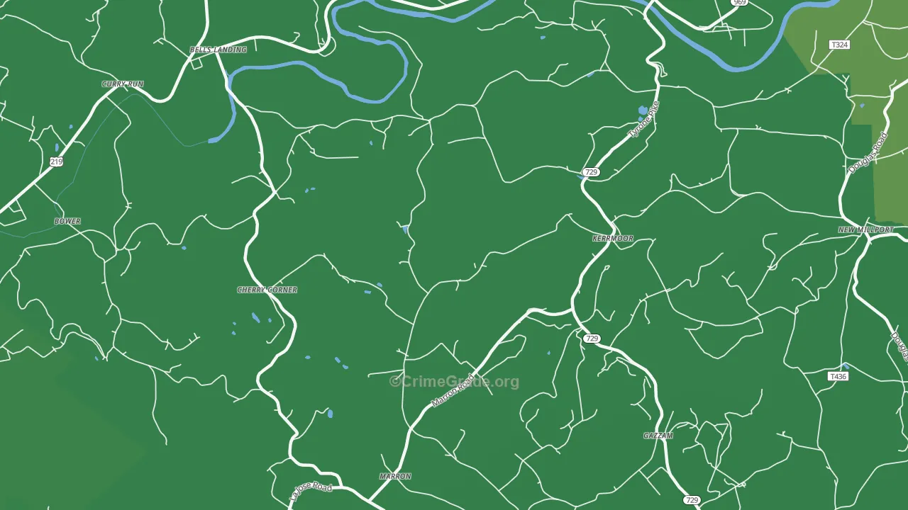 Kerrmoor, PA Map of Vehicle Theft Rates
