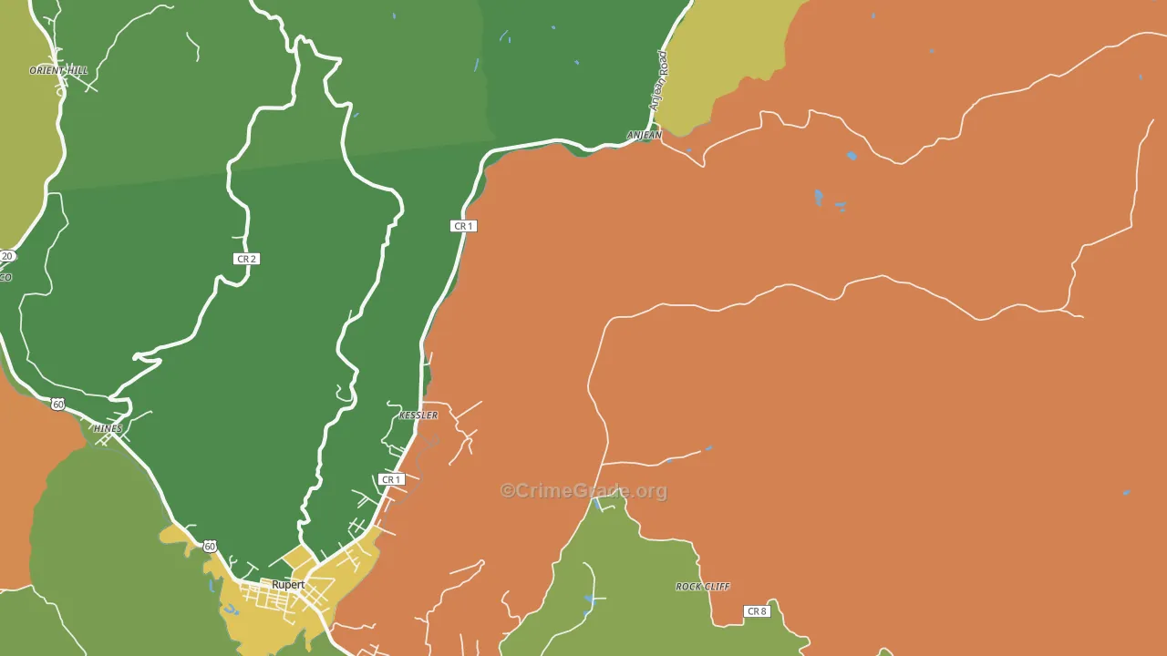 Kessler, WV Map of Vehicle Theft Rates