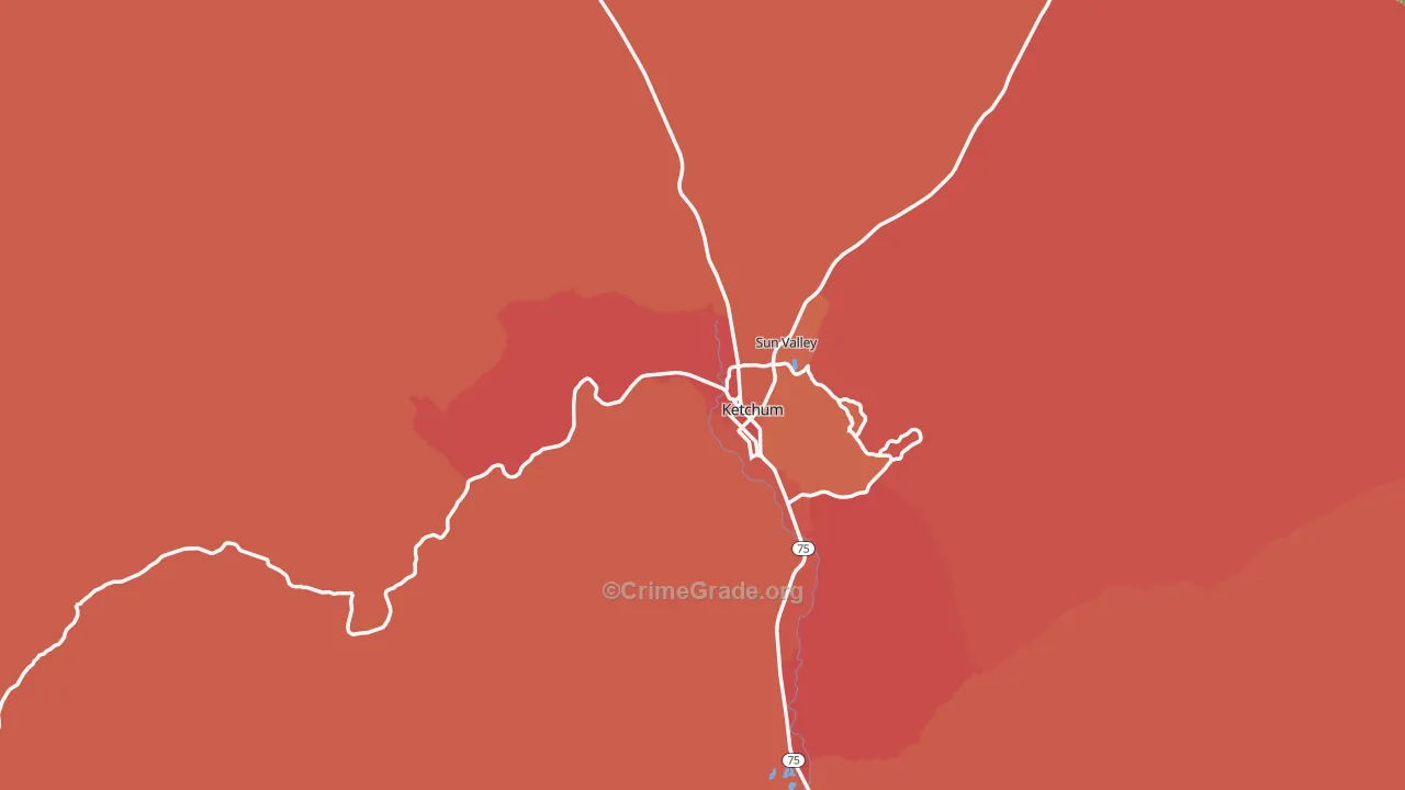 Ketchum, ID Map of Vehicle Theft Rates