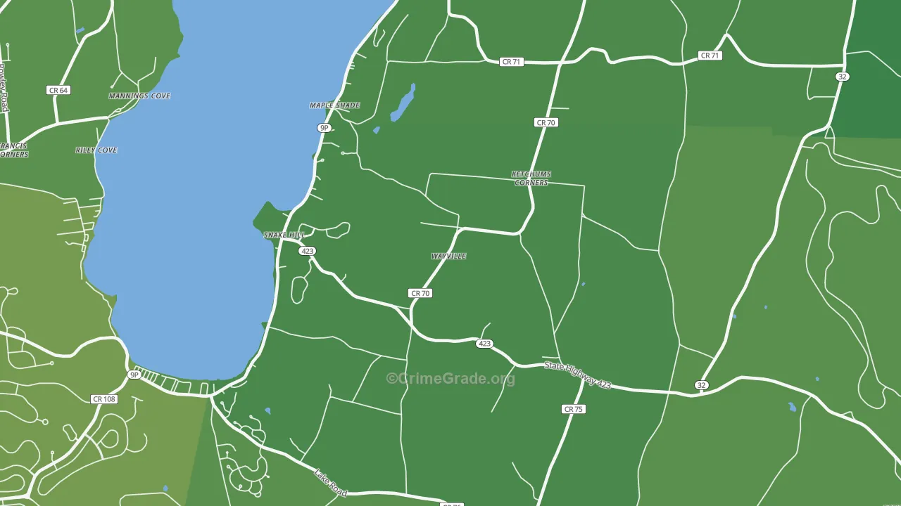 Ketchums Corner, NY Map of Vehicle Theft Rates