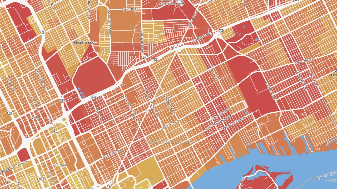 Kettering-Butzel, Detroit, MI Map of Vehicle Theft Rates