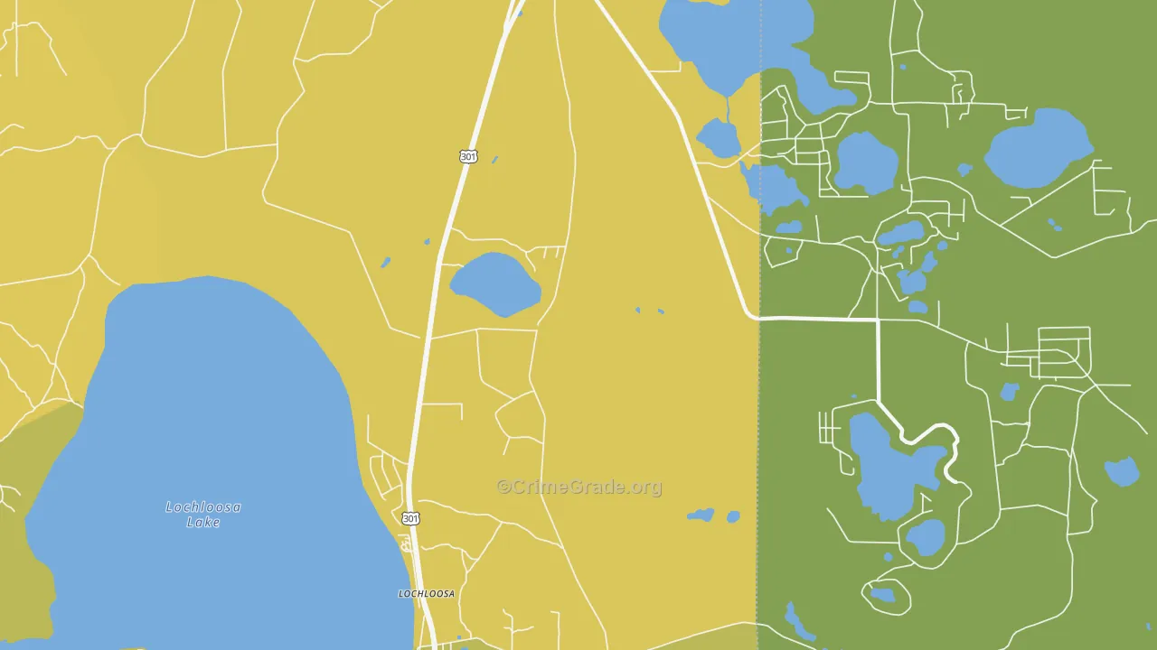 Keuka, FL Map of Vehicle Theft Rates