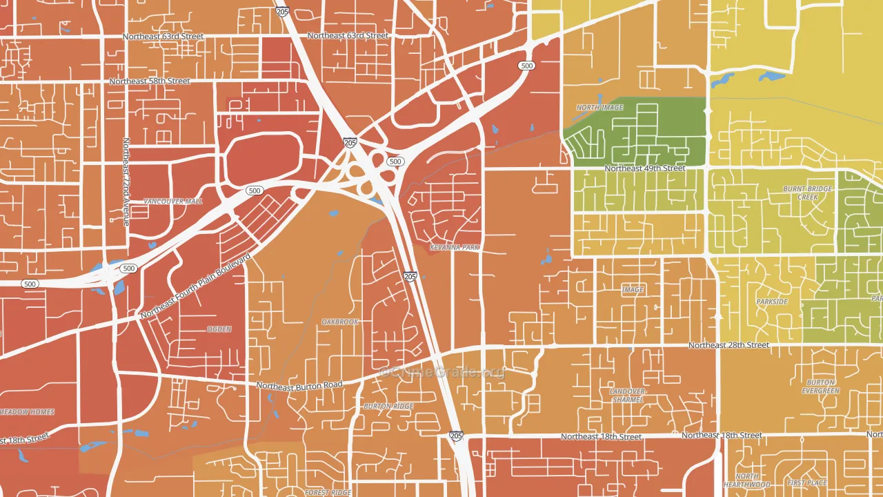 Kevanna Park, Vancouver, WA Map of Vehicle Theft Rates