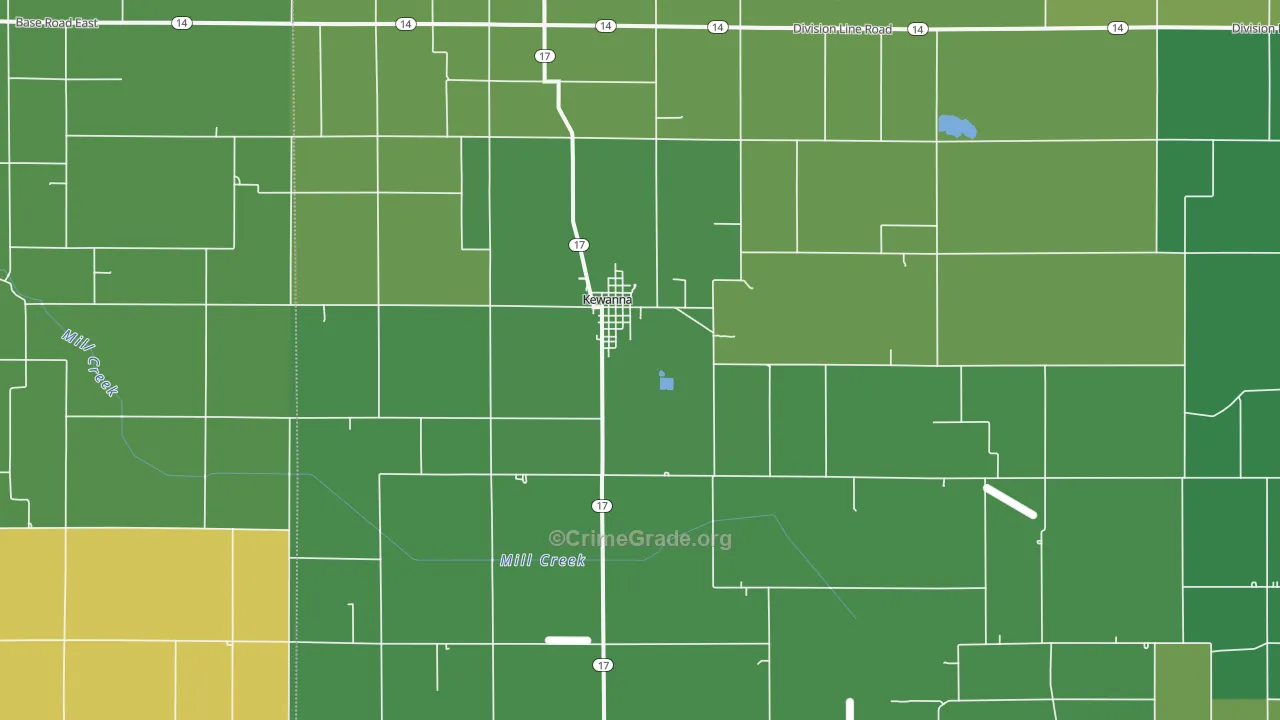 Kewanna, IN Map of Vehicle Theft Rates