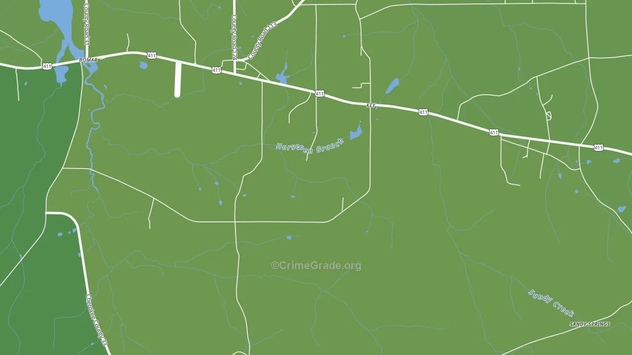 Key, AL Map of Vehicle Theft Rates
