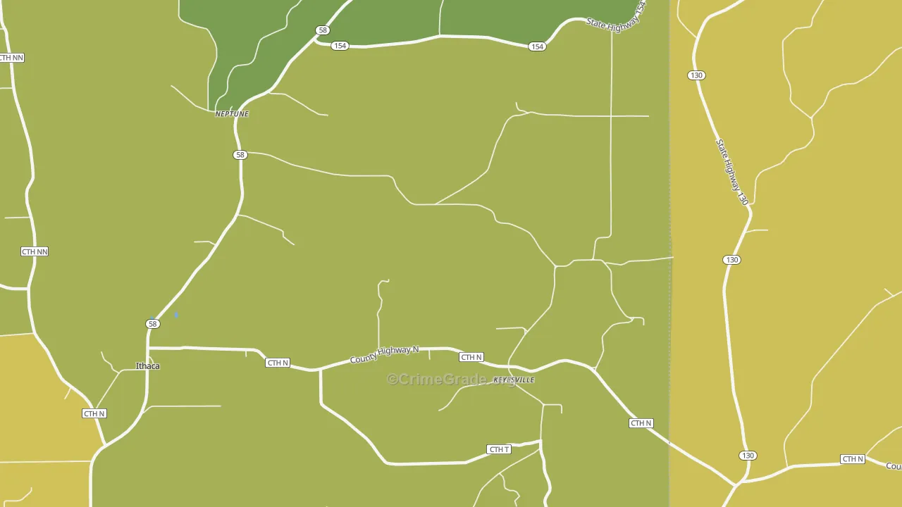 Keyesville, WI Map of Vehicle Theft Rates