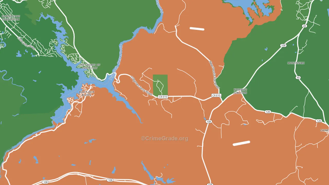 Keystone, CA Map of Vehicle Theft Rates
