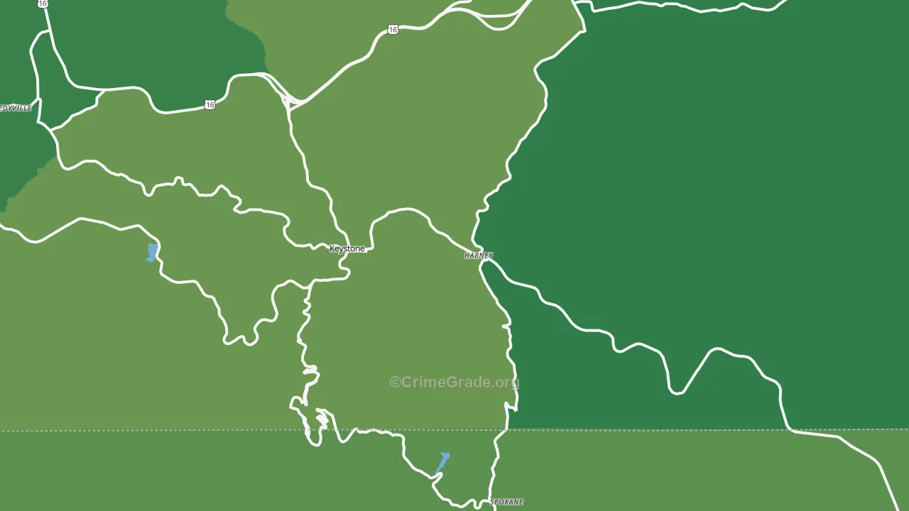 Keystone, SD Map of Vehicle Theft Rates