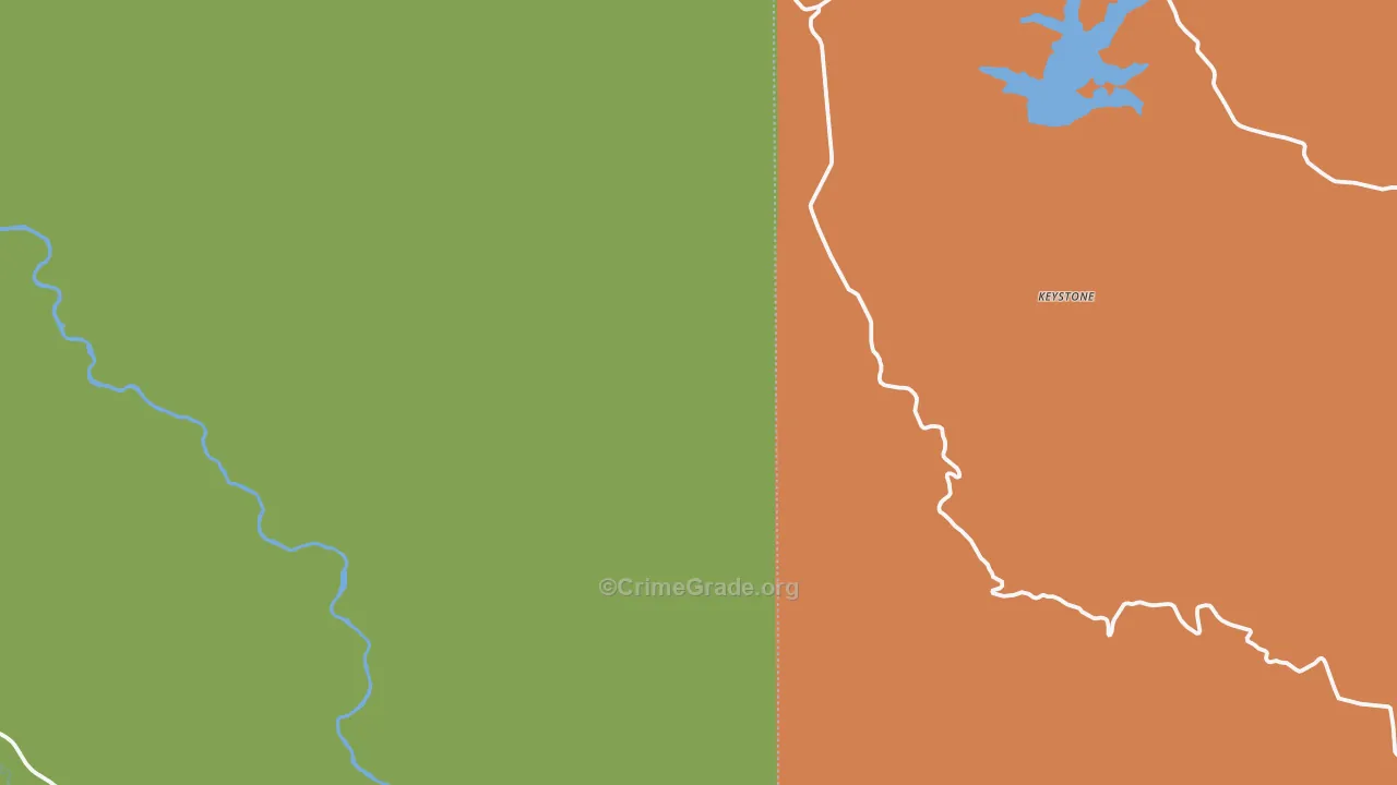 Keystone, WY Map of Vehicle Theft Rates