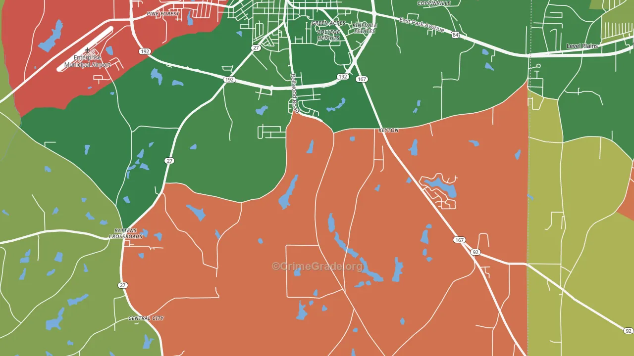 Keyton, AL Map of Vehicle Theft Rates