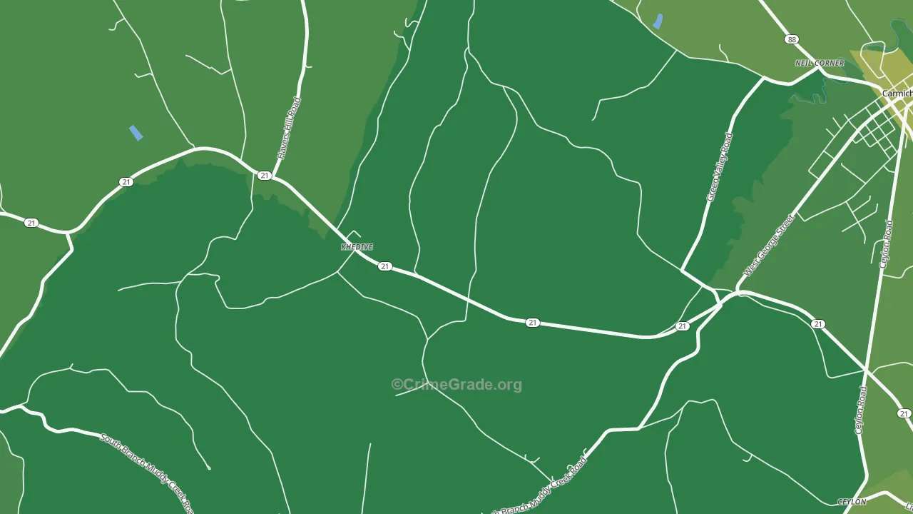 Khedive, PA Map of Vehicle Theft Rates