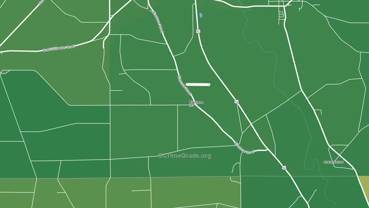 Kiantone, NY Map of Vehicle Theft Rates